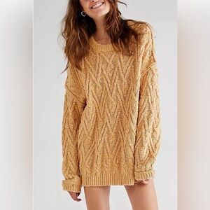 Free People Long Cable Knit Sweater - NWOT